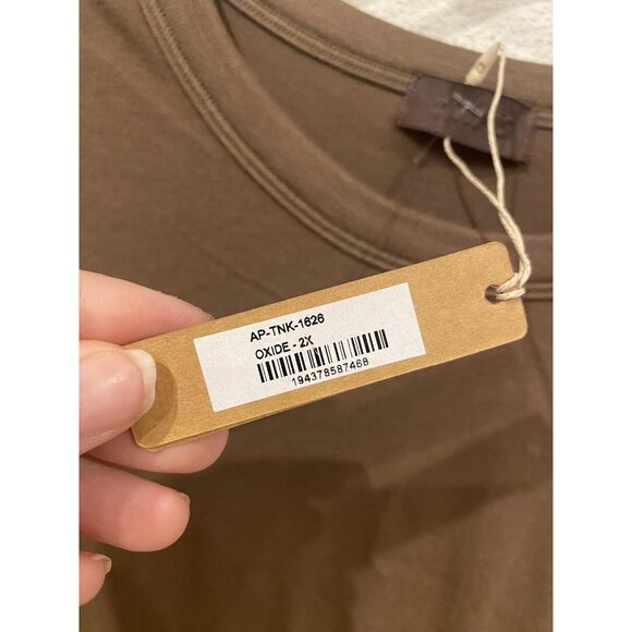 Skims Boyfriend Tank Top Womens 2XL Brown Oxide Sleeveless Oversized Basic - Picture 3 of 4